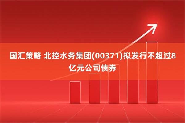 国汇策略 北控水务集团(00371)拟发行不超过8亿元公司债券